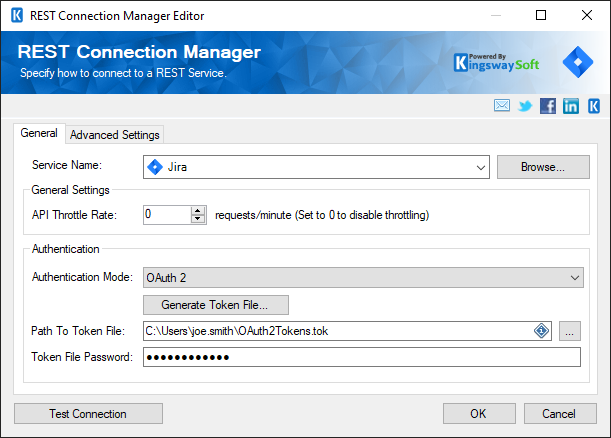 SSIS REST Jira Connection Manager - OAuth 2 Mode